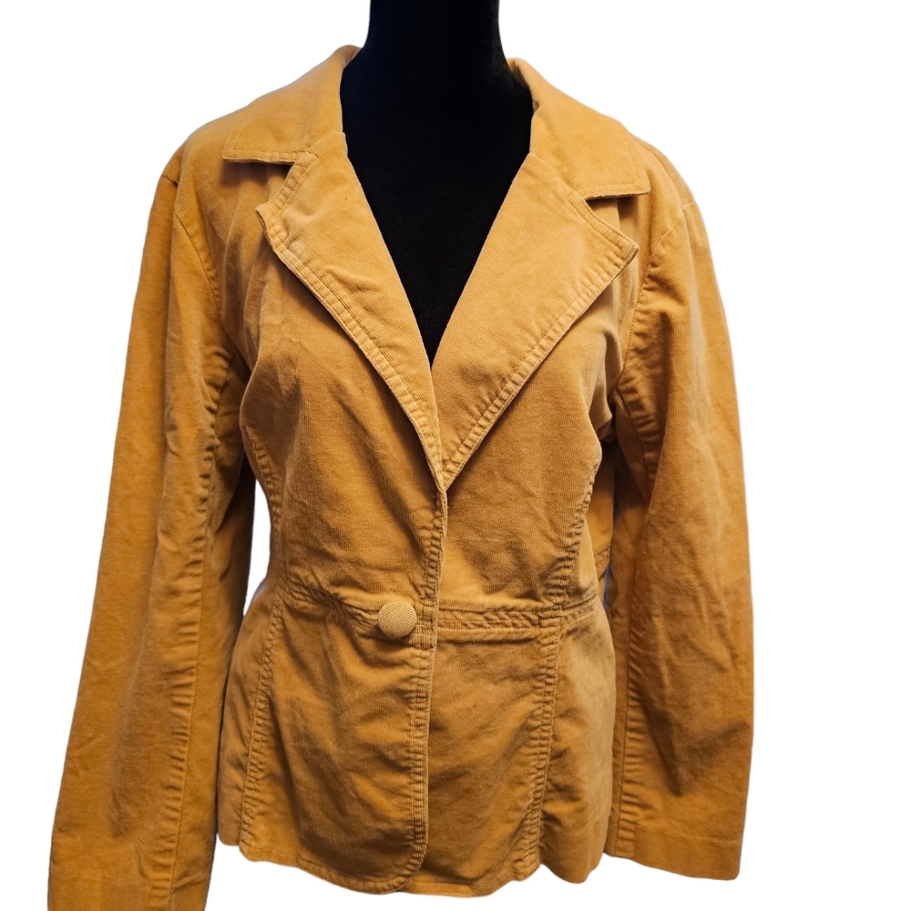 STO Susquehanna Trail Outfitters Tan Pinwale Corduroy Blazer Petite Large